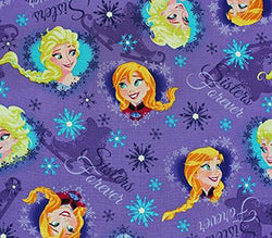 100% Cotton Fabric Quilt Prints - FROZEN ELSA AND ANA s/45 W/Sold by the yard SC-310
