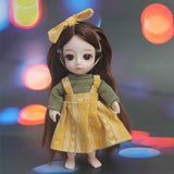 1/8 Bjd Doll 15cm 5.9 Inches Lovely DIY Dress Up Figurine Toy Decoration Birthday Children's Day, Autumn,GiftPackage