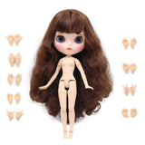 ASDAD BJD Nude Doll 1/6 SD Doll Blyth Doll Joint Body DIY BJD Toys New Matte Shell White Skin Fashion Dolls Gift Offer with Hand Set,F