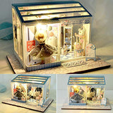 ZQWE Transparent Dollhouse Kit Creative Modern Shop Handmade Mini House 3D Miniature Wooden Dollhouse Model Craft Surprise Toys Xmas Present for Girls(Beauty Studio)-Buy one get one Free
