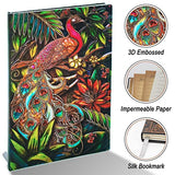 3D Peacock Journal Embossed Writing Notebook for Women Mom Mother's Day Birthday Gift, Hardcover Leather Handmade Daily Notepad, A5 Travel Diary Notebooks to Write in