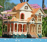 NWFashion Wooden Dream Dollhouse DIY Kits Miniature Doll House (Hawaii Villa)