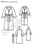 Simplicity Easy-to-Sew 3575 Bathrobe Sewing Pattern for Adults and Children, XS-L and XS-XL