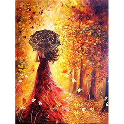 Artoree DIY 5D Diamond Painting by Number Kit for Adult, Full Drill Diamond Embroidery Kit Home Wall Decor-14x20" Autumn