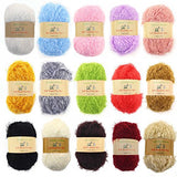 JubileeYarn 100g/Skein Soft Touch Fuzzy Fur Yarn, White 2 Skeins
