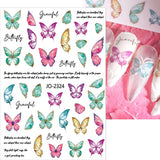 Butterfly Nail Art Stickers,3D Colorful Butterfly Nail Stickers for Girls Nail Decals Self Adhsive Butterfly Stickers for Nails DIY Women Nail Accessories Spring Nail Decoration Supplies,6 Sheets/Set