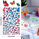 180 Pieces Dried Pressed Flowers and Butterfly Transparent Stickers Set with Tweezer, Natural Mixed Dry Flowers Leaves for DIY Candle Nail Pendants Scrapbook Decorations