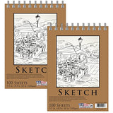 U.S. Art Supply 5.5" x 8.5" Premium Spiral Bound Sketch Pad, Pad of 100-Sheets, 60 Pound (100gsm)