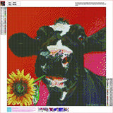 DIY 5D Diamond Painting by Number Kits, Crystal Rhinestone Diamond Embroidery Paintings Pictures Arts Craft for Home Wall Decor, Colorful Cow (Cow Red, 15.8 x 15.8IN)