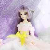 BJD 12 inch Toy Doll Goddess Image Hair Wigs for 1/6 3D Eyes Doll Wigs SD Dolls Flexible Joint Movable Accessory