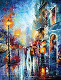 Rain Painting City Artworks Cityscape Art Work On Canvas By Leonid Afremov Studio - Melody Of Passion