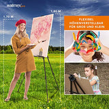 Walimex pro Aluminium Studio Easel XL 180 cm - Large Easel with Wide Range of use, for Canvas up to 140cm Height and 4cm Depth, only 1,12kg, Holder for Colours, Brushes, incl. Bag