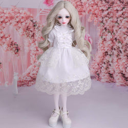 MLyzhe White Skirt BJD Doll Flexible14 Ball Joint Kid Action Figure Toy Gift with Shoes Clothes Accessories,B