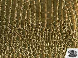 Vinyl Crocodile GOLD Fake Leather Upholstery Fabric By the Yard
