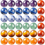 100Pcs Natural Stone Beads 8mm Chakra Round Gemstone Loose Beads with Elastic Bracelet String for Bracelets Necklace Jewelry Making