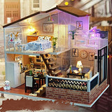 WYD DIY Sunshine Doll House Handmade Wooden Dollhouse with Furniture Kits LED Light Creative Gift