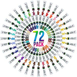 U.S. Art Supply Professional 72 Color Set of Acrylic Paint in Large 18ml Tubes - Rich Vivid Colors for Artists, Students, Beginners - Canvas Portrait Paintings - Color Mixing Wheel