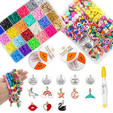 6000 Clay Beads Bracelet Making Kit,Flat Round 6mm Clay Beads for Jewelry Making with Pendant Charms Kit,Art Crafts Gift Sets for Girls Ages 3 4 5 6 7 8 9 10 11 12