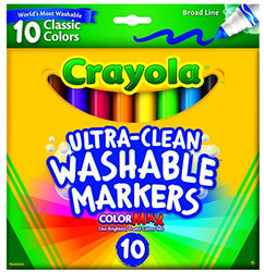Crayola 10 Ct Ultraclean Broad Line Washable Markers, Color Max