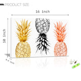 K-Road Pineapple Decor Framed Canvas Wall Art for Bathrooms Fashion Painting Prints Picture Living Room Party Decoration 10x16 Inch