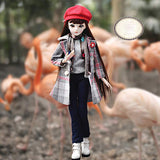 BJD Doll 18 Ball Joints Dolls 23.6 Inch Fashion Princess with Clothes Outfit Shoes Wig Hair Makeup Best Gift for Girls,F