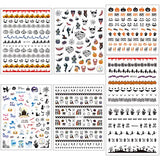 Adoreu 1000+ Patterns Halloween Nail Art Decals Pumpkin Witches 3D Nail Art Self-Adhesive Stickers Spider Web Bat or Women Girls Kids DIY Nail Design Manicure Happy Halloween (13 Sheets)