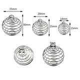 JIALEEY Spiral Bead Cages Pendants, 30 PCs 3 Sizes Silver Plated Stone Holder Necklace Cage Pendants Findings for Jewelry Making and Crafting