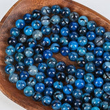 108pcs 6mm Natural Blue Dragon Vein Agate Beads Round Gemstone Beads Loose Beads for Jewelry Making