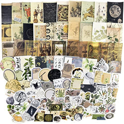 120 Pieces Vintage Scrapbooking Stickers Paper Pack,Astrology Moon Phase Plant Aesthetic Scrapbook Supplies for Decorative Journaling,Junk Journal,Planner,Notebook,Diary,Art Crafts