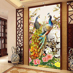 RAILONCH Large DIY 5D Diamond Painting Kits for Adults, Full Drill Peacock Rhinestone Cross Embroidery Stitch Arts Craft Home Wall Decor (80 x 150 cm)
