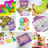 Playz Unicorn Slime & Crystals Science Kit Gift for Girls & Boys with 50+ STEM Experiments to Make Glow in The Dark Unicorn Poop, Snot, Fluffy Slime, Crystals, Putty, Arts & Crafts for Kids Age 8-12