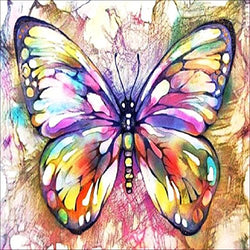 MXJSUA DIY 5D Diamond Painting by Number Kits Round Drill Rhinestone Pictures Arts Craft for Home Wall Decor 12x12In Colored Butterfly