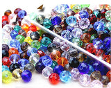 Bingcute 300Pcs Mixed Colors 6x8MM Briolette Crystal Faceted Rondelle Beads