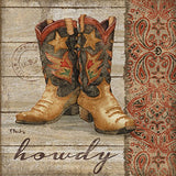 Fun, Wild West Cowboy Boots; Country Rustic Decor; Four 12 x 12 Print Posters