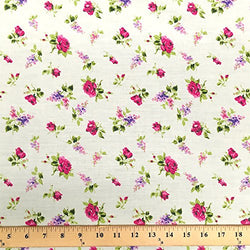 Delilah Pale Yellow Print Fabric Cotton Polyester Broadcloth By The Yard 60" inches wide