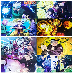 Anime Poster Fans 8pcs, Cool Manga Theme Japanese Posters, Teens Boy Room Wall Decor for Bedroom, Dorm, Daughters Birthday Gift 16x12inch Cartoon Art Prints Unframed (naruto-Sasuke&Sakura&Kakashi)