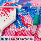 5d Diamond Painting Kits for Adults Full Drill 13.7x17.7 Inch Round Cross Stitch Patterns Diamonds Arts Crafts Paintings Dragon Rhinestones Dot Home Wall Art Decor 35x45cm