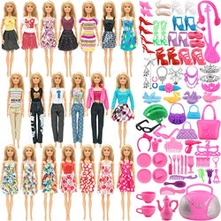 SOTOGO 110 Pieces Doll Clothes and Accessories for 11.5 Inch Girl Doll Different Occasions Include 20 Sets Handmade Doll Grown Outfits Fashion Party Dresses and 90 Pieces Different Doll Accessories