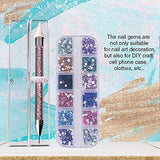 Art Glitter Glue Designer Dries Clear Adhesive Kit 2oz (60ml) and 16oz (480ml) with Rhinestone Applicator Jewel Picker Set for Nail Art, DIY Arts and Crafts and Scrapbooking