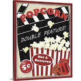 2 Piece at The Movies Canvas Wall Art Print Set, Home Theater Home Decor