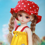 MLyzhe BJD Doll 26Cm Handmade Ball Jointed Dolls with Clothes Outfit Shoes Wig Hair Makeup,Jewelry,Best Gift for Girls DIY Toys,Blackeyeball