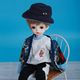 BJD Dolls Can Choose Eyeball Color with Clothes Outfit Shoes Wig Hair Makeup Ball Joints SD Dolls,Blackeyeball