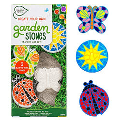 Creative Roots Paint Your Own Stepping Stones Multipack with Ladybug, Butterfly & Sun Stepping Stones, 3-Pack DIY Stepping Stone Kit, Great Arts & Crafts Activity for Kids Ages 5, 6, 7, 8
