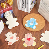 40 Pieces 3.7 x 3.5 Inch Unfinished Wood Cutouts Bear Shape Unfinished Wood Animals Wooden Paint Craft Wood Pieces Bear Ornament Cutout for Crafts and Decoration