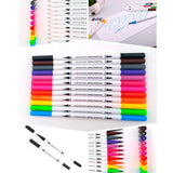 Twin Tip Brush Pens Colored Fine Tip Pen Set of 36, Dual Tip Brush Pens Art Markers Set, Fine and Brush Tip Colored Dual Pen for Kid Adult Coloring Book Drawing Bullet Journal Planner Calendar