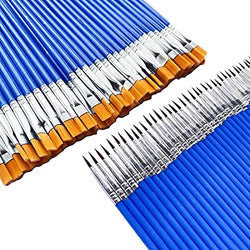 60 Pcs Paint Brush Set for Kids/Students/Teens/Artists/Starter, Nylon Hair Paint Brushes for Acrylic Painting/Watercolor/Oil/Art Painting,Plastic Handle Small Paintbrushes