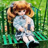 BJD Dolls 1/6 ball jointed doll 11.8" Pretty Smart Dolls Articulated Doll DIY Toys with Full Set Including Wig,3D Eyes,Makeup,Clothes,Shoes Best Birthday Gift for Girls Kids Children (HONEY)