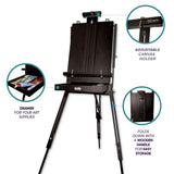 Mont Marte French Box Easels Paint Easel with Drawer, Wooden Pallete, Black