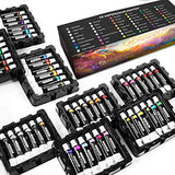 Watercolor Paint Set by Emooqi - 48 Premium Vibrant Colors Art Pigment Painting Kit, Free 3 Brushes, Great for Kids Adults Artists Professional Painting on Canvas Wood Clay Fabric Ceramic Crafts