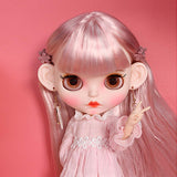 Aegilmc 1/6 Blythe Ice Doll, Fashion BJD MSD Scale Doll, 12 Inch Face Makeup, for DIY Toy Cute Ball Dress Jointed Puppe,Gold,19joints